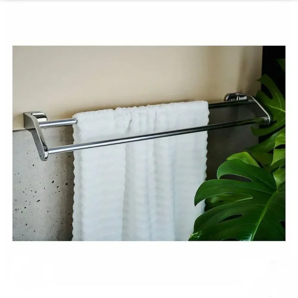 IKEA KALKGRUND Chrome Plated Double Towel Rod Rail